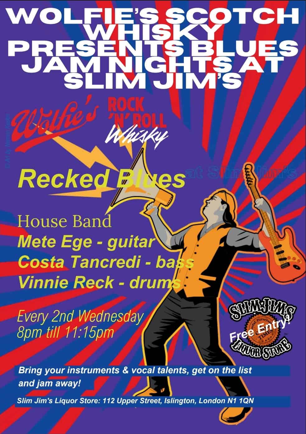 Wolfie's Scotch Whisky Presents Blues Jam Nights with Recked Blues